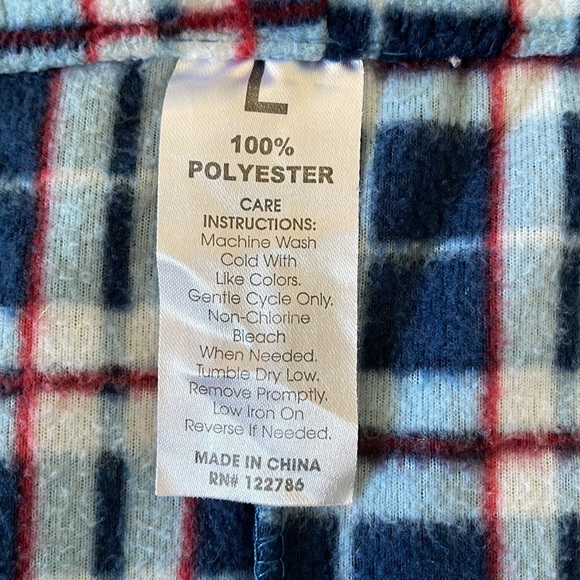 Super Comfy Mens Plaid Pull String Fleece Lounge Pants Size Large - Picture 5 of 8